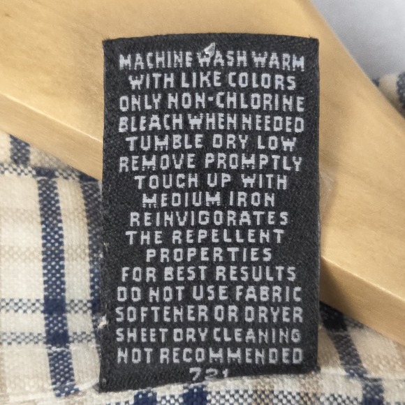 Van‎ Heusen Mens Short Sleeve Shirt 3XLT Brown Blue Plaid Pocket Cotton/Poly - Picture 11 of 16